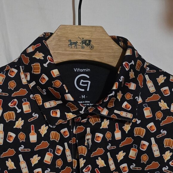 Vitamin G Golf SS Performance Polo - Bourbon Kings - Sz M* - Picture 2 of 4